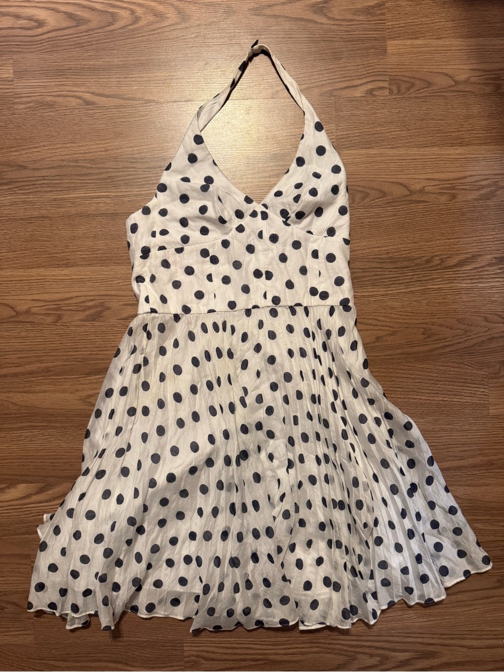 Betsey Johnson White Halter Polka Dot Dress READ DESCRIPTION